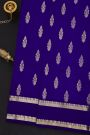 Venkatagiri Silk Royal Blue Saree With Florals And Buttis Body
