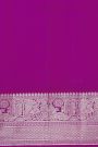 Venkatagiri Silk Purple Saree With Florals And Leaves Birds Border