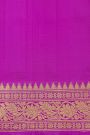 Venkatagiri Silk Rani Pink Saree With Floral And Leaf Jaal Border