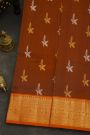 Venkatagiri Silk Brick Brown Saree With Florals And Buttis Body