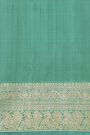 Venkatagiri Silk Teal Green Saree With Florals And Leaves Jaal Birds Border