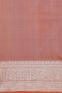Venkatagiri Silk Lavender Saree With Florals And Leaves Jaal Birds Border