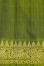 Venkatagiri Silk Violet Saree With Peacock And Leaf Jaal Border