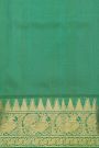 Venkatagiri Silk Turquoise Blue Saree With Floral And Leaf Jaal Temple Border