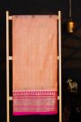 Venkatagiri Silk Peach Orange Saree With Zari Lines And Floral Buttis Body