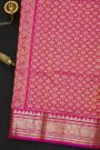 Venkatagiri Silk Peach Orange Saree With Zari Lines And Floral Buttis Body