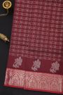 Venkatagiri Silk Maroon Saree With Floral And Peacock Temple Border