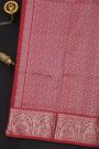 Venkatagiri Silk Maroon Saree With Floral And Peacock Temple Border