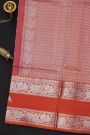 Venkatagiri Silk Red Saree With Zari Checks And Floral Buttis Body