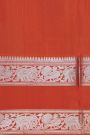 Venkatagiri Silk Red Saree With Zari Checks And Floral Buttis Body