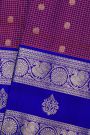 Venkatagiri Silk Purple Saree With Checks Floral And Buttis Body