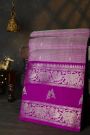Venkatagiri Silk Light Purple Saree With Elephants And Peacocks Buttis In Gap Border