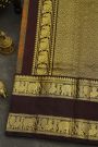 Venkatagiri Silk Rust Brown Saree With Floral And Leaf Buttis In Thread Work Body
