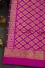 Venkatagiri Silk Purple Saree With Floral And Peacock Buttis In Thread Work Body