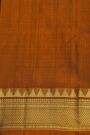 Venkatagiri Silk Rust Orange Saree With Zari Checks And Peacock Buttis Body
