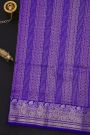 Venkatagiri Silk Royal Blue Saree With Zari Checks And Floral Buttis Body