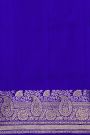 Venkatagiri Silk Royal Blue Saree With Zari Checks And Floral Buttis Body