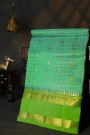 Venkatagiri Silk Light Green Saree With Peacocks And Floral Border
