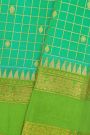 Venkatagiri Silk Light Green Saree With Peacocks And Floral Border
