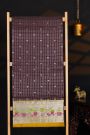 Venkatagiri Silk Dark Brown Saree With Zari Checks And Floral Buttis Body