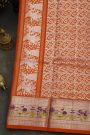 Venkatagiri Silk Maroon Saree With Zari Checks And Floral Buttis Body