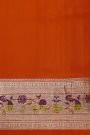 Venkatagiri Silk Maroon Saree With Zari Checks And Floral Buttis Body