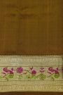 Venkatagiri Silk Yellow Saree With Zari Checks And Floral Buttis Body