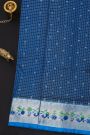 Venkatagiri Silk Royal Blue Saree With Zari Checks Floral And Buttis Body