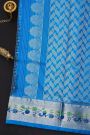 Venkatagiri Silk Royal Blue Saree With Zari Checks Floral And Buttis Body