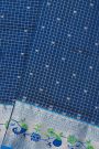 Venkatagiri Silk Royal Blue Saree With Zari Checks Floral And Buttis Body