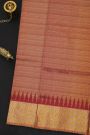 Venkatagiri Silk Brick Red Saree With Floral And Temple Border