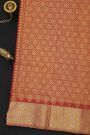 Venkatagiri Silk Brick Red Saree With Floral And Temple Border