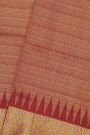 Venkatagiri Silk Brick Red Saree With Floral And Temple Border