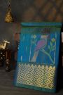 Venkatagiri Silk Royal Blue Saree With Florals And Parrot Buttis Body