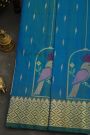 Venkatagiri Silk Royal Blue Saree With Florals And Parrot Buttis Body