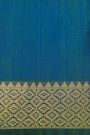 Venkatagiri Silk Royal Blue Saree With Florals And Parrot Buttis Body