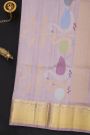 Venkatagiri Silk Onion Pink Saree With Rudraksha Buttis Body