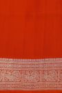 Venkatagiri Silk Red Saree With Leaf Jaal And Bird Motifs Body