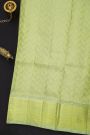 Venkatagiri Silk Mint Green Saree With Florals And Peacocks Border