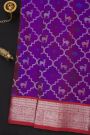 Venkatagiri Silk Purple Saree With All Over Floral Buttis And Animal Weave Body