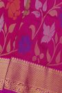 Venkatagiri Silk Rani Pink Saree With Floral And Leaf Jaal Jamdani Body