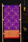 Venkatagiri Silk Violet Saree With All Over Zari Checks And Animal Body