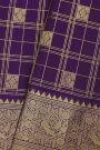 Venkatagiri Silk Violet Saree With Leaves And Birds Border