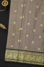 Venkatagiri Silk Grey Saree With Peacock And Yali Border