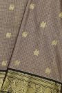 Venkatagiri Silk Grey Saree With Peacock And Yali Border