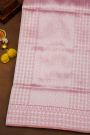 Banarasi Silk Onion Pink Saree With Florals And Leaves Jaal In Meenakari Body