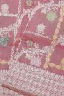 Banarasi Silk Onion Pink Saree With Florals And Leaves Jaal In Meenakari Body