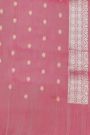 Banarasi Silk Onion Pink Saree With Florals And Leaves Jaal In Meenakari Body