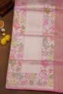 Banarasi Silk Onion Pink Saree With Meenakari Florals And Leaves Border