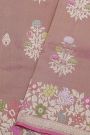 Banarasi Silk Onion Pink Saree With Meenakari Florals And Leaves Border